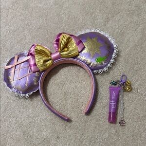 Tangled Minnie Ears and Matching Lip Gloss (color-changing)